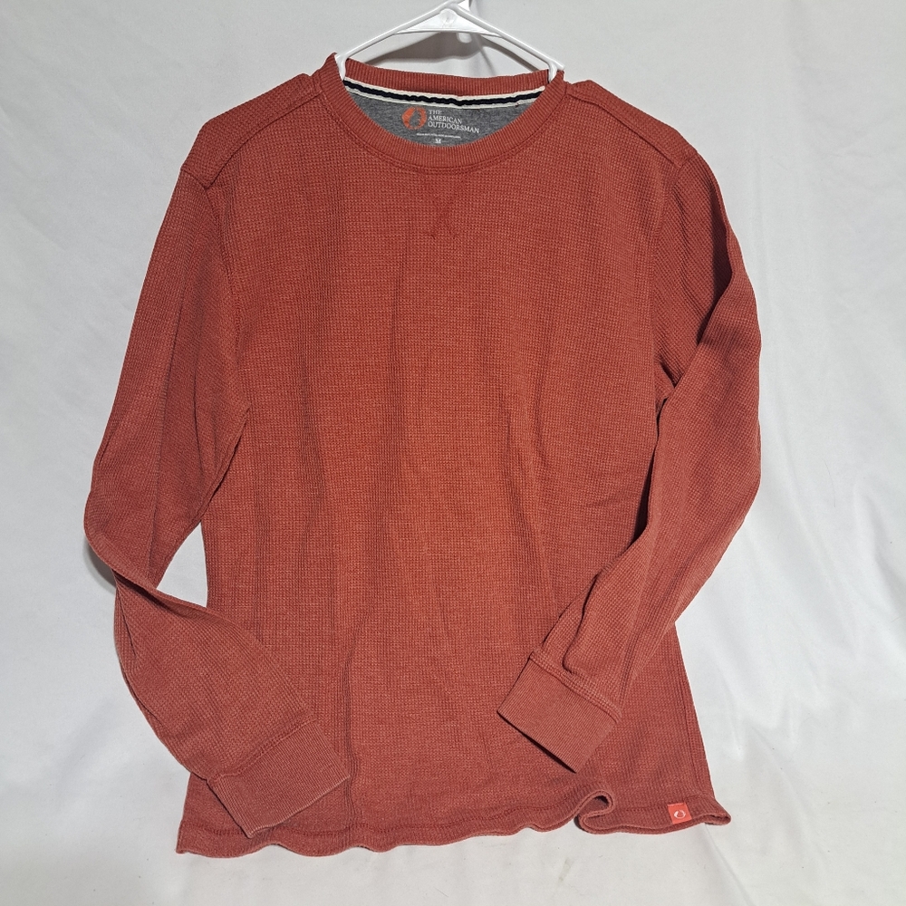 The American Outdoorsman Mens Orange Long Sleeve Crew Neck Size M